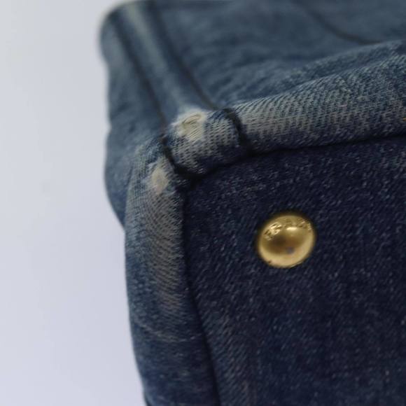 PRADA Canapa PM Hand Bag Denim Blue Auth yk13168 - Picture 16 of 16